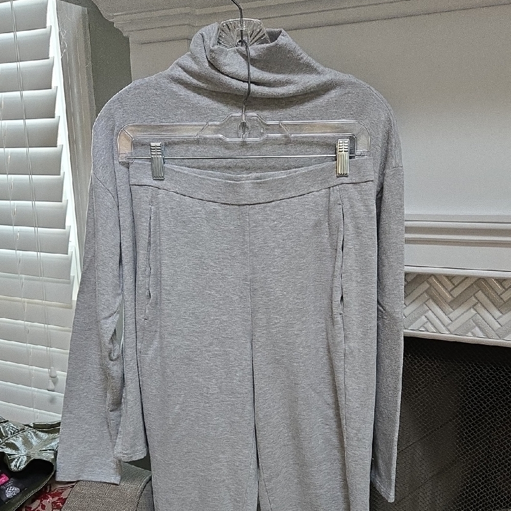 Eileen Fisher Soft Gray Sweat Top And Pants . Top Size XXS and Pants XS